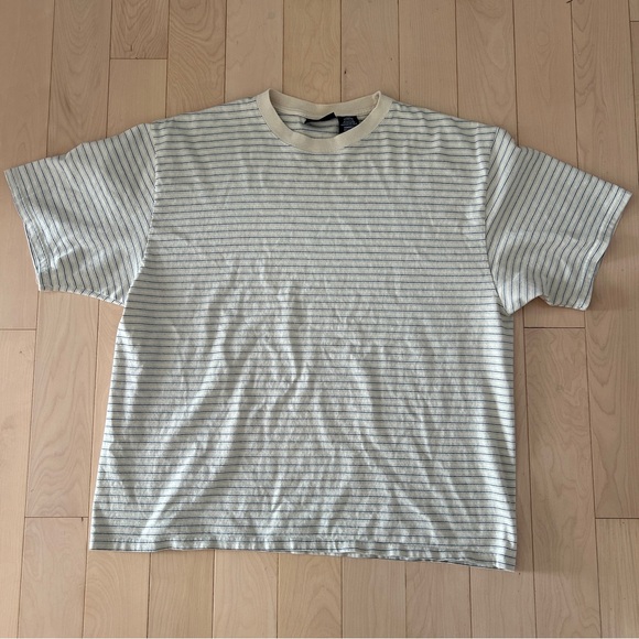 Men’s Puritan Tan and Blue Striped Tshirt - Picture 1 of 4